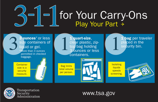 TSA Rules, Regulations and Guidelines Concerning Liquids and Airline Travel